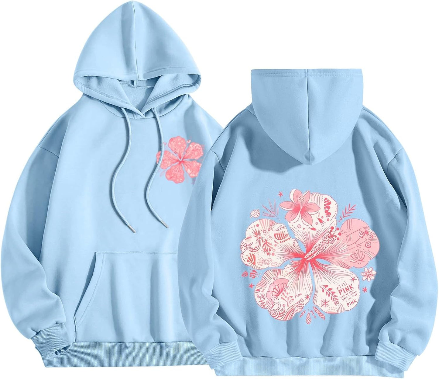 Pink Palm Puff Hoodie - Cozy & Stylish