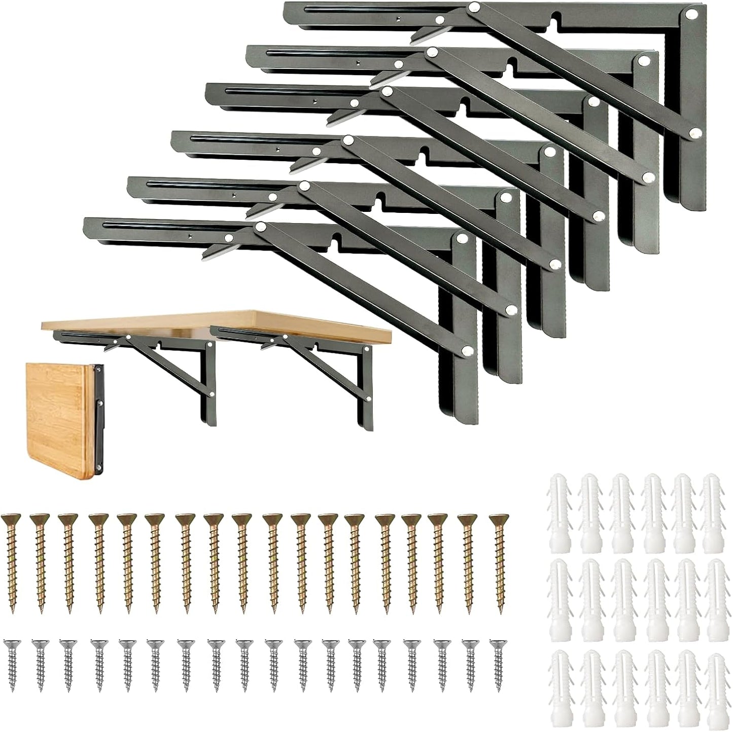 Folding Shelf Brackets for Space Saving and Heavy Duty Use