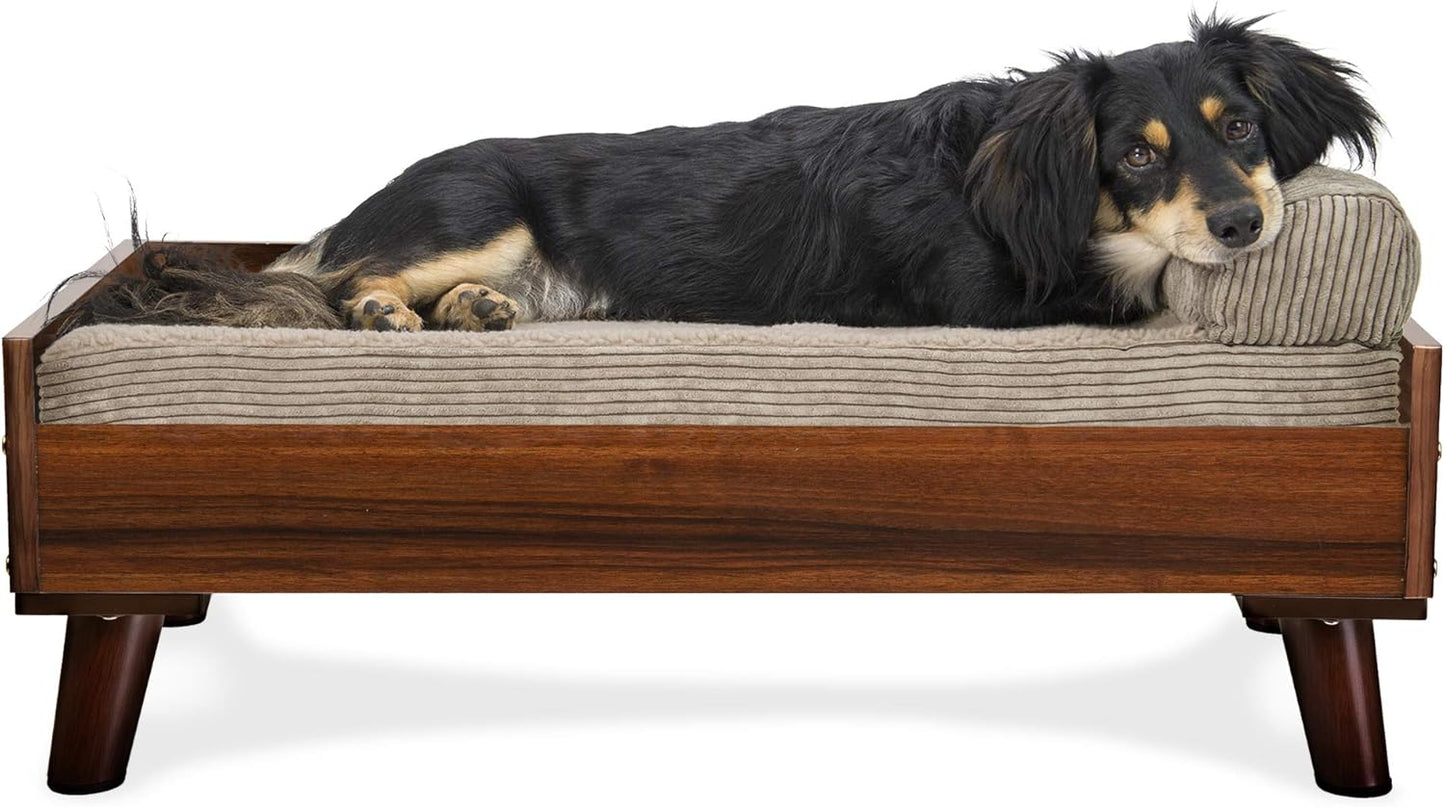 Furhaven Elevated Dog Bed Frame for Medium Dog Beds - Walnut