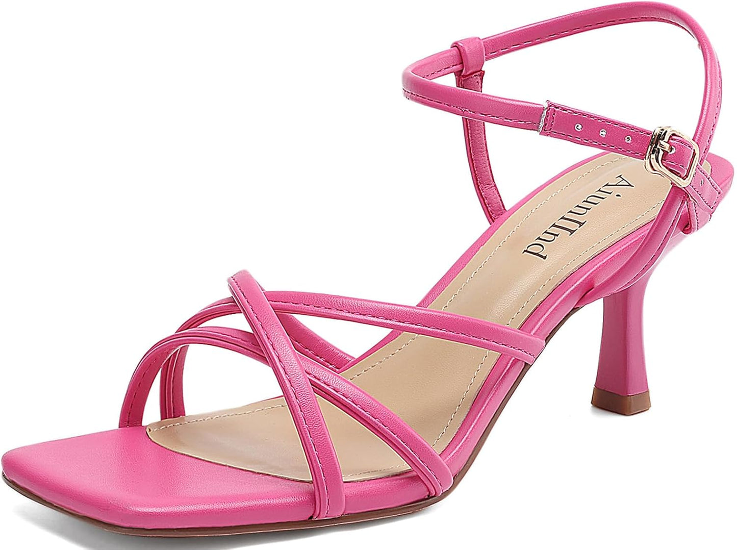Women's Square Open Toe Kitten Heels for Comfy Weddings