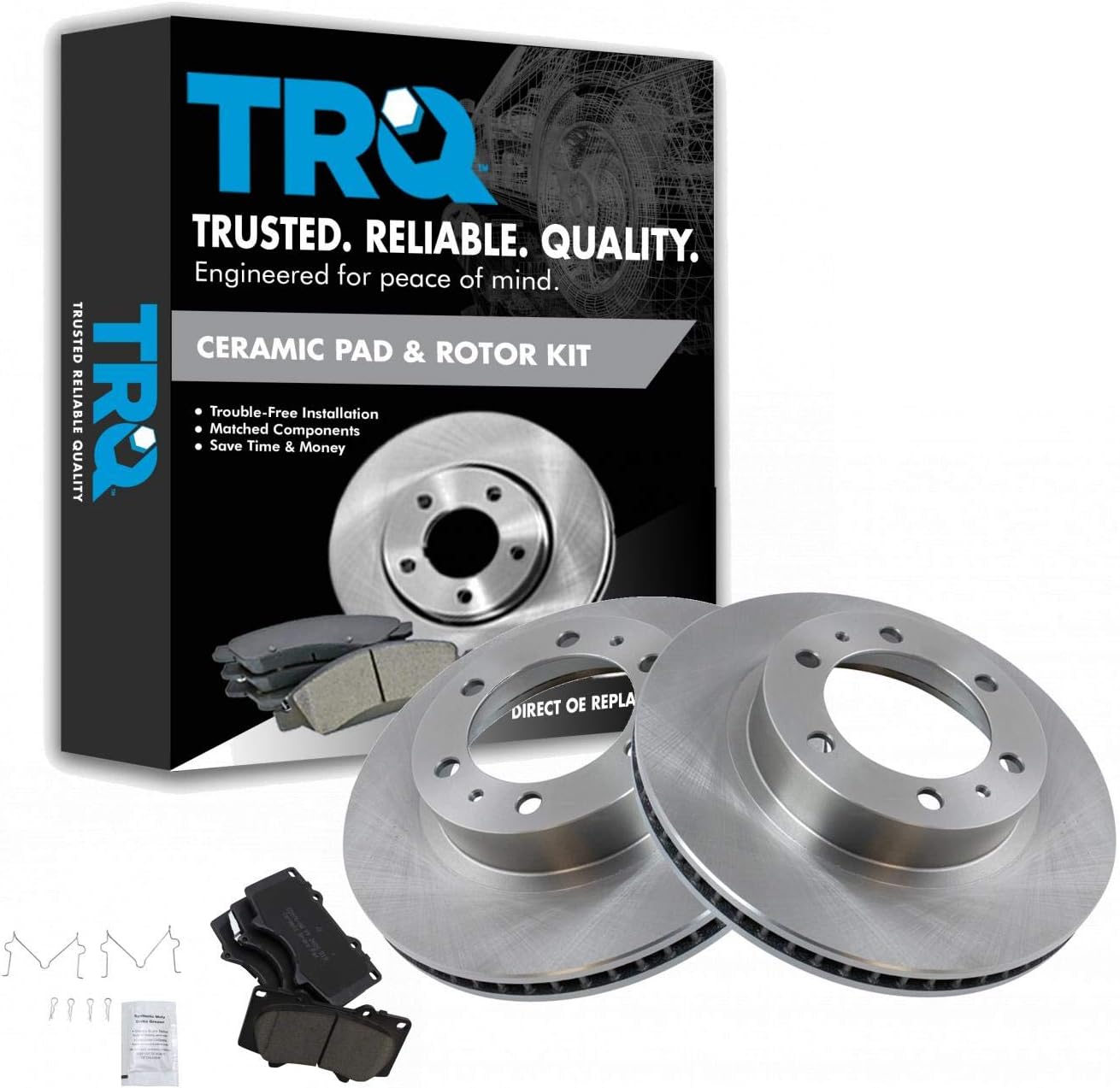TRQ Front Brake Pad & Rotor Kit for Toyota 4Runner & Tacoma