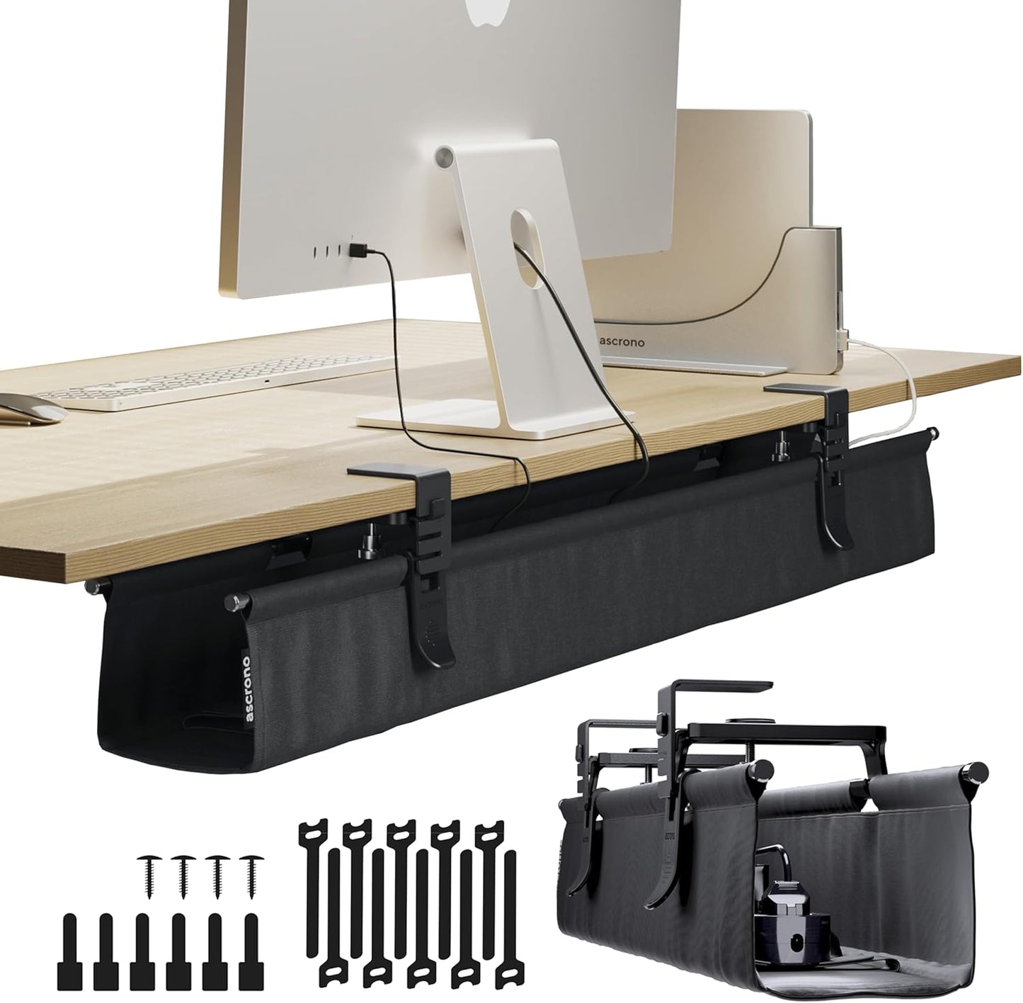 Ascrono CableCare Tray - Hide Cords, 66lbs Capacity