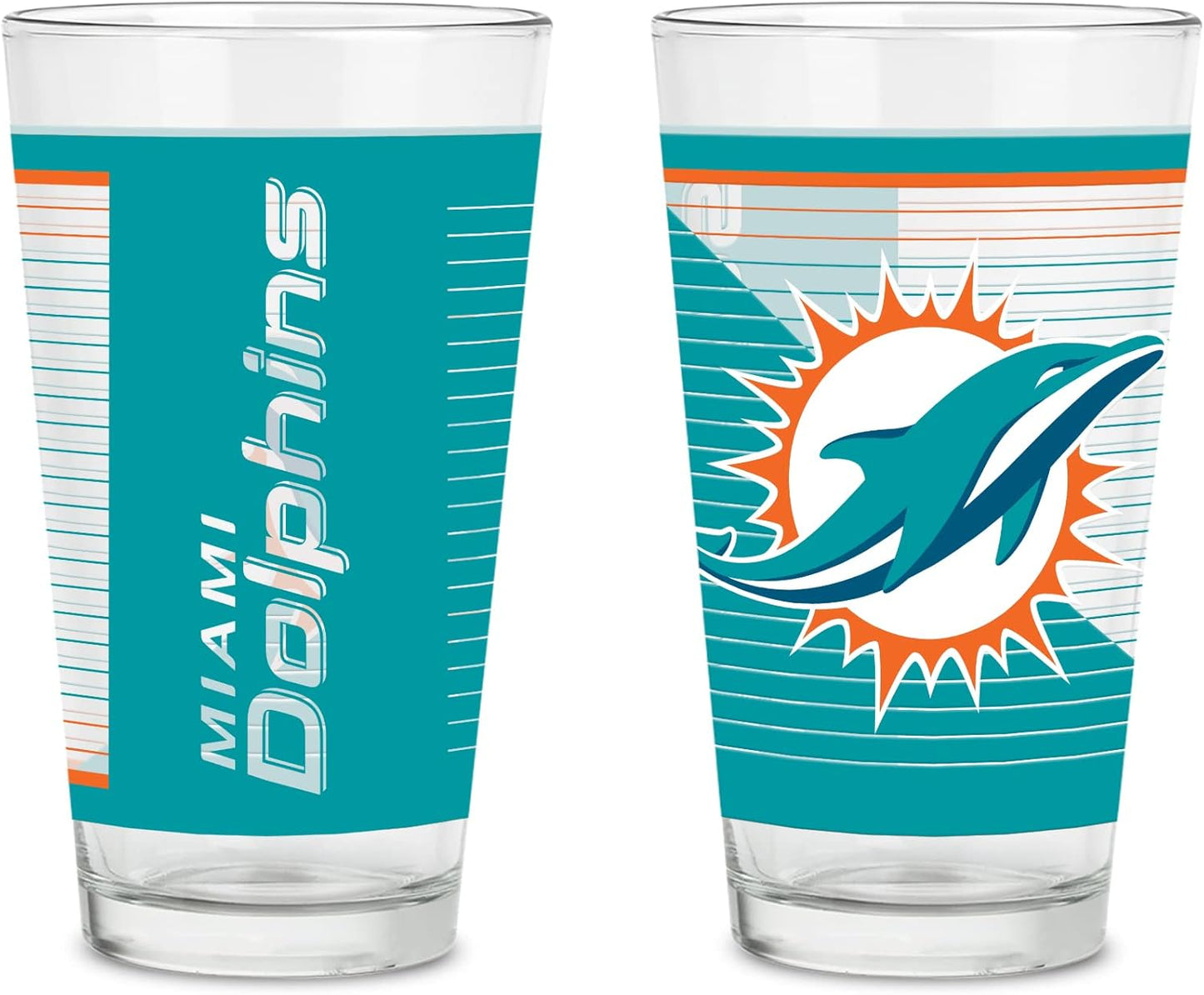 NFL Football Main 16 oz Pint Glasses Set for True Fans