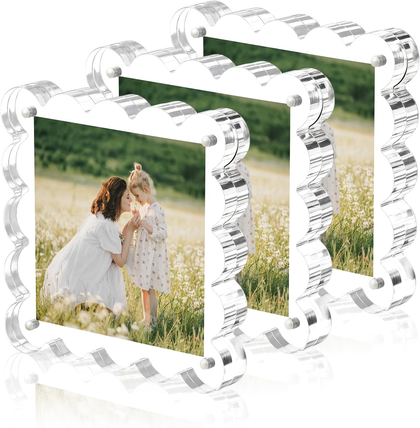 Clear Picture Frames 3Pack - Double Sided Magnetic Frames