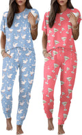 Ekouaer 2 Pack Pajama Sets for Womens Jogger Pants Pjs - Soft Shoes