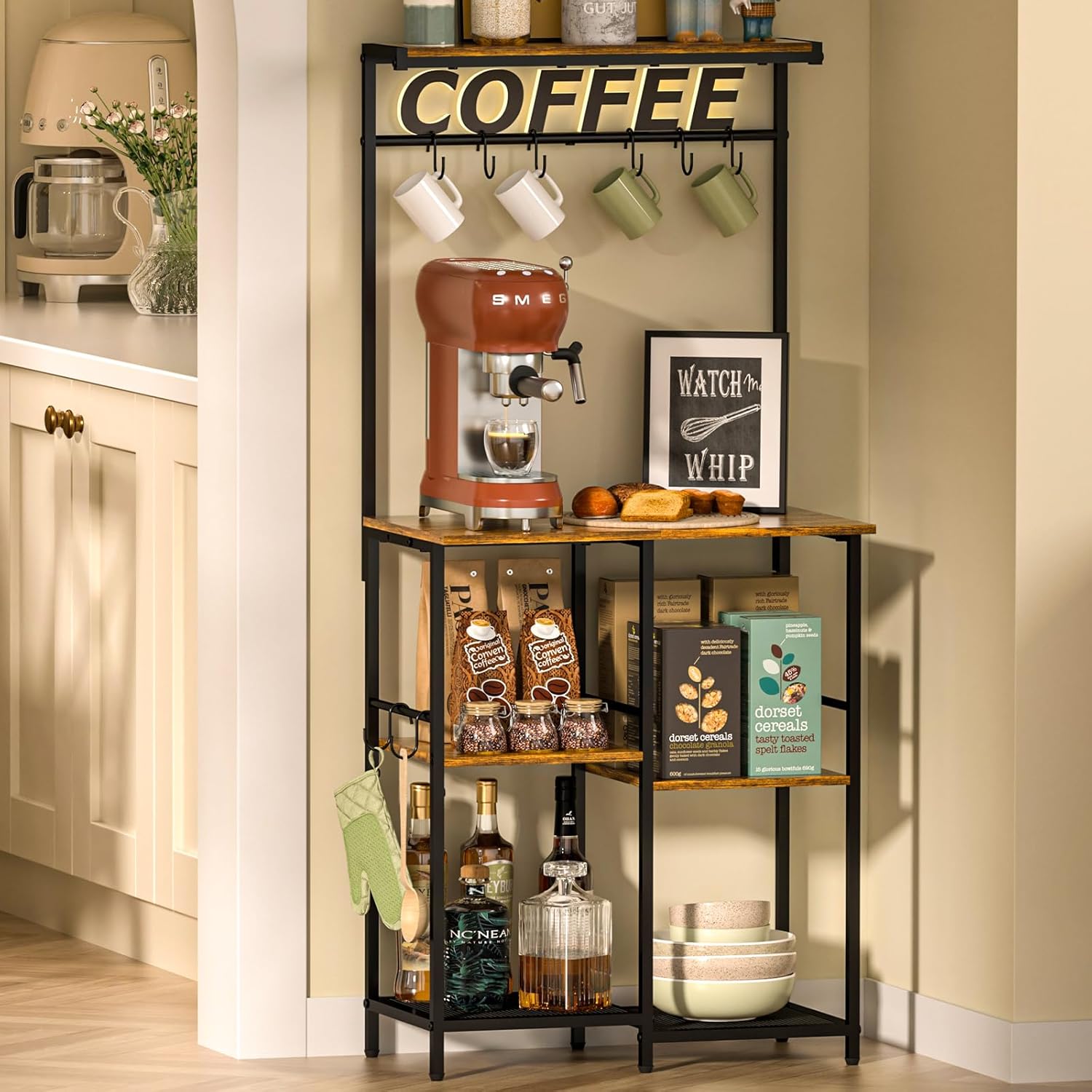 6-Tier Zoned Storage Buffet - Organize Stylishly!