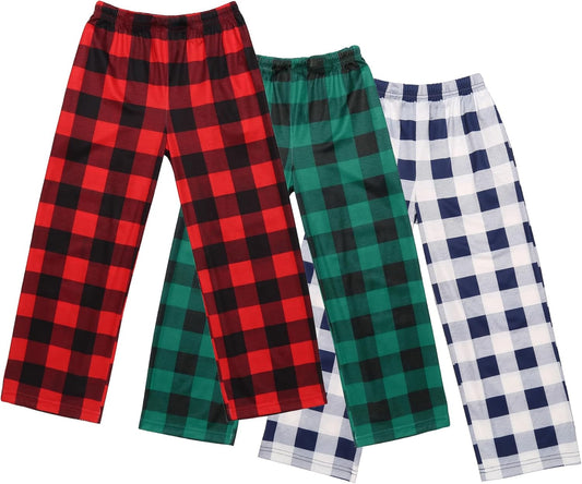 Ekouaer Boys 3 Pack Plaid Lounge Pants with 2 Pockets Review