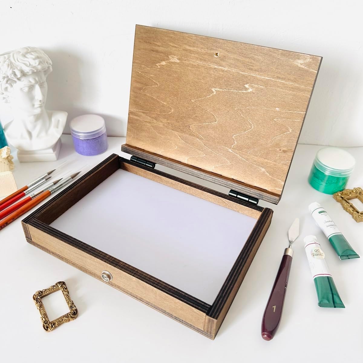 Bower Bird Wooden Travel Paint Box - Perfect for Artists on the Go
