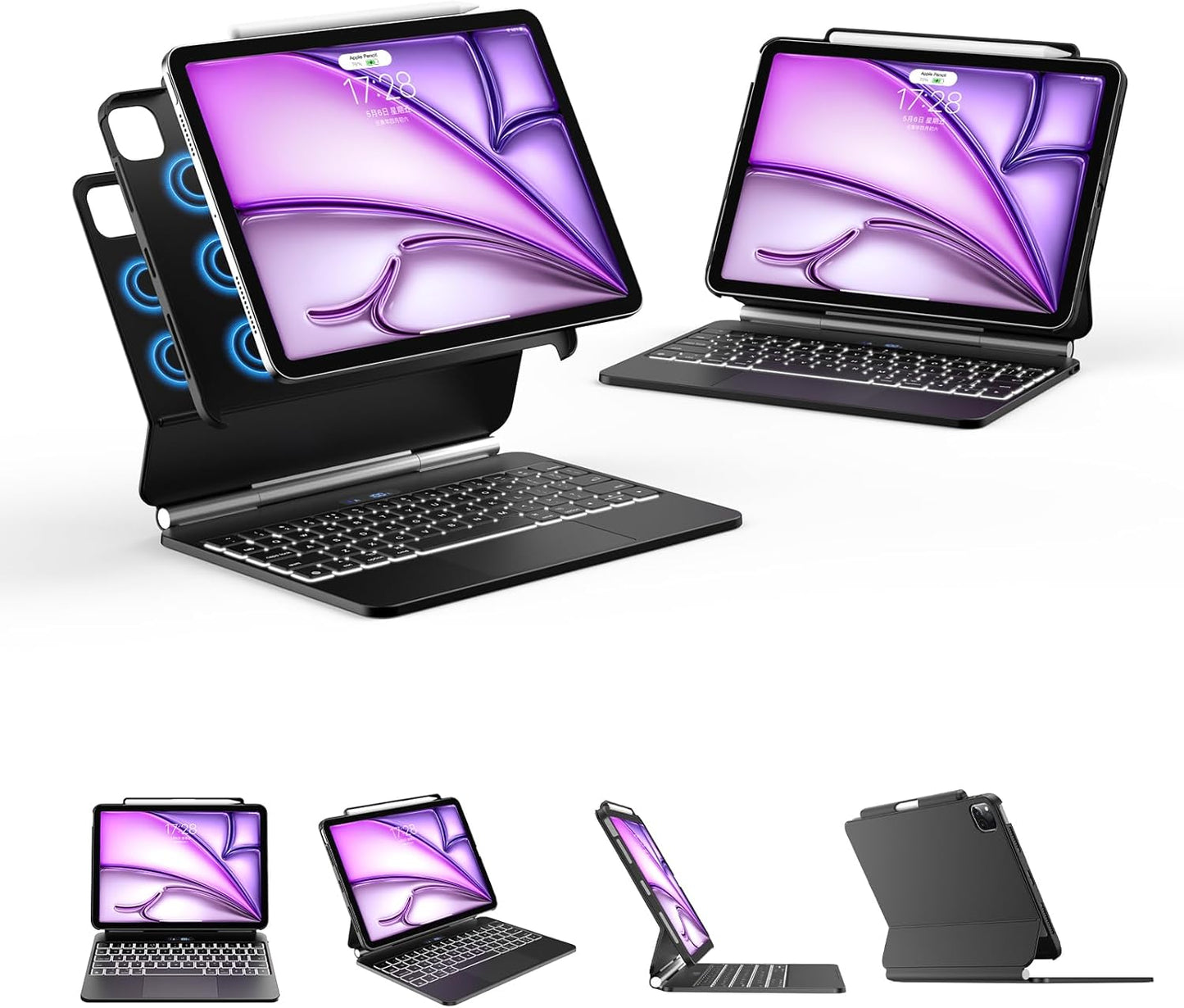 Ultimate Protection: Magic Keyboard Case for iPad Air 11 & Pro 11 with Pencil Holder