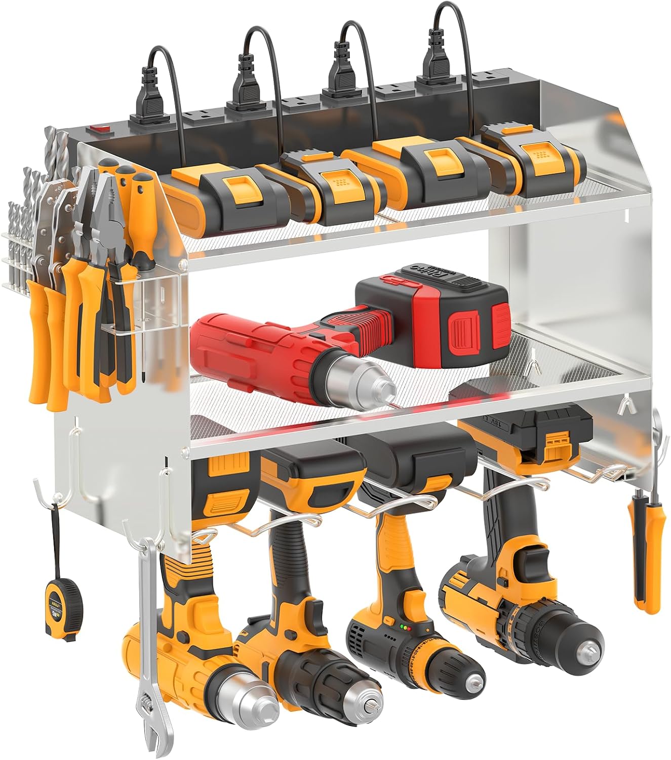 CCCEI Modular Power Tool Organizer with Charging Station for Garage