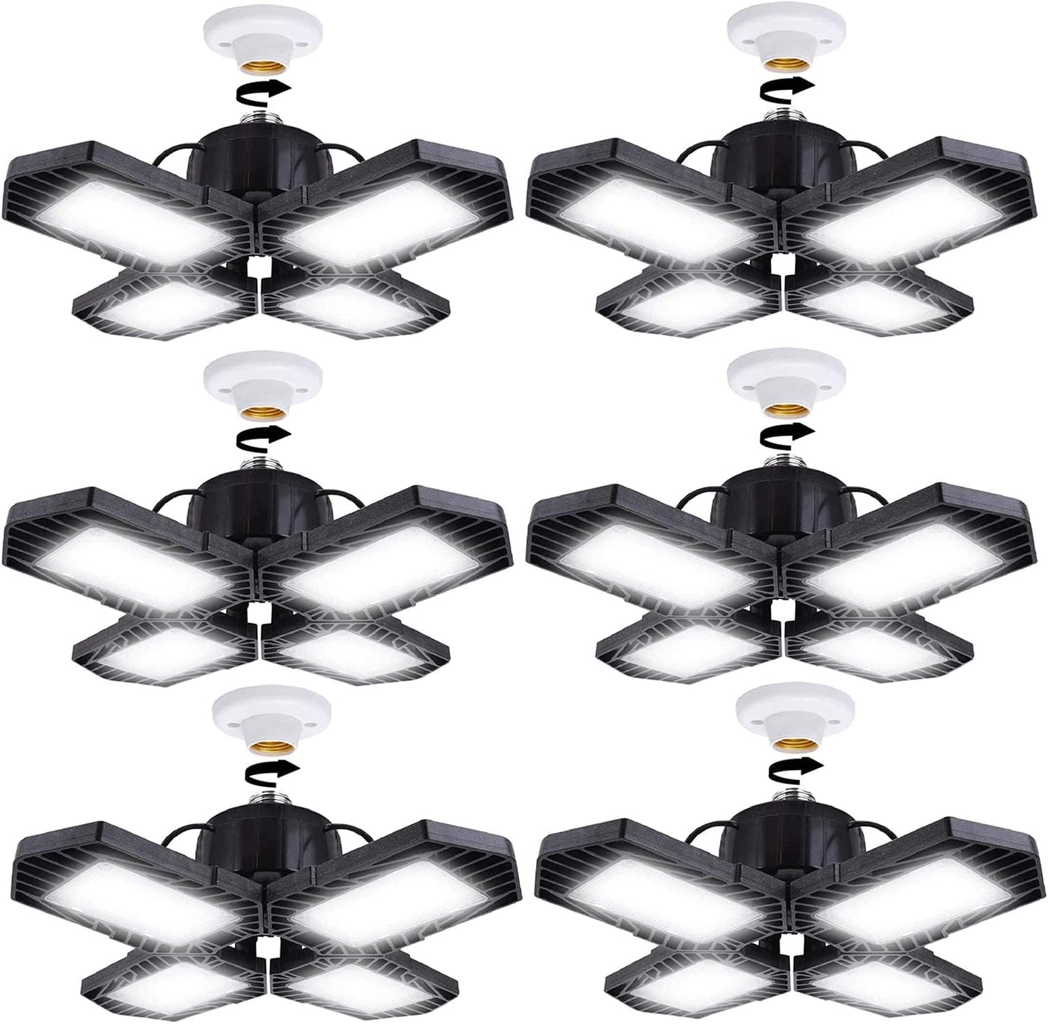 GMximo 6Pack LED Garage Lights - Super Bright 100W Lighting