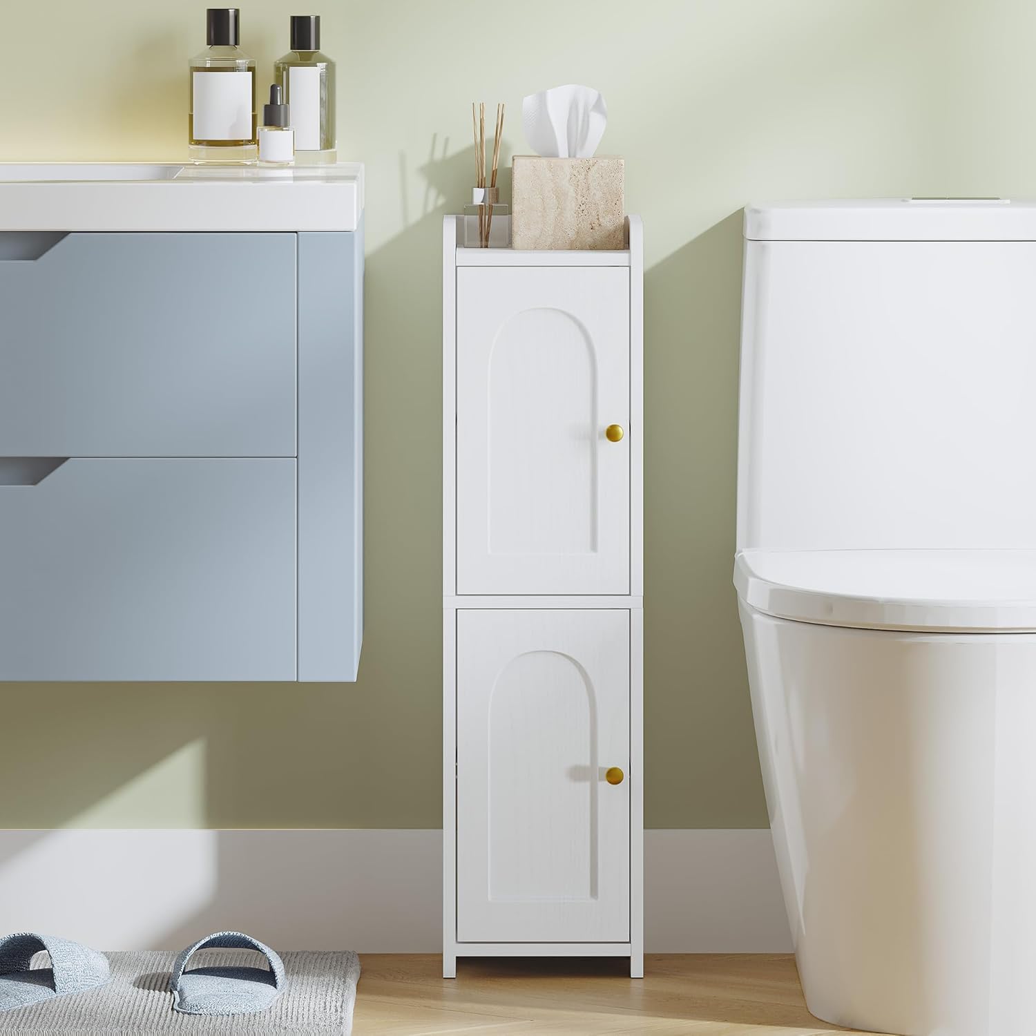 Bathroom Storage Cabinet with Adjustable Shelf for Small Spaces
