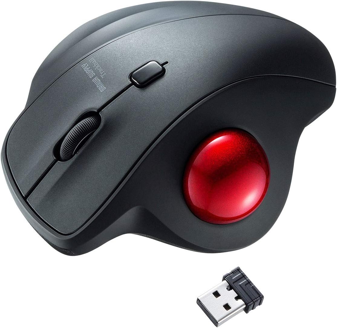 SANWA 2.4G Wireless Ergonomic Trackball Mouse for Comfort