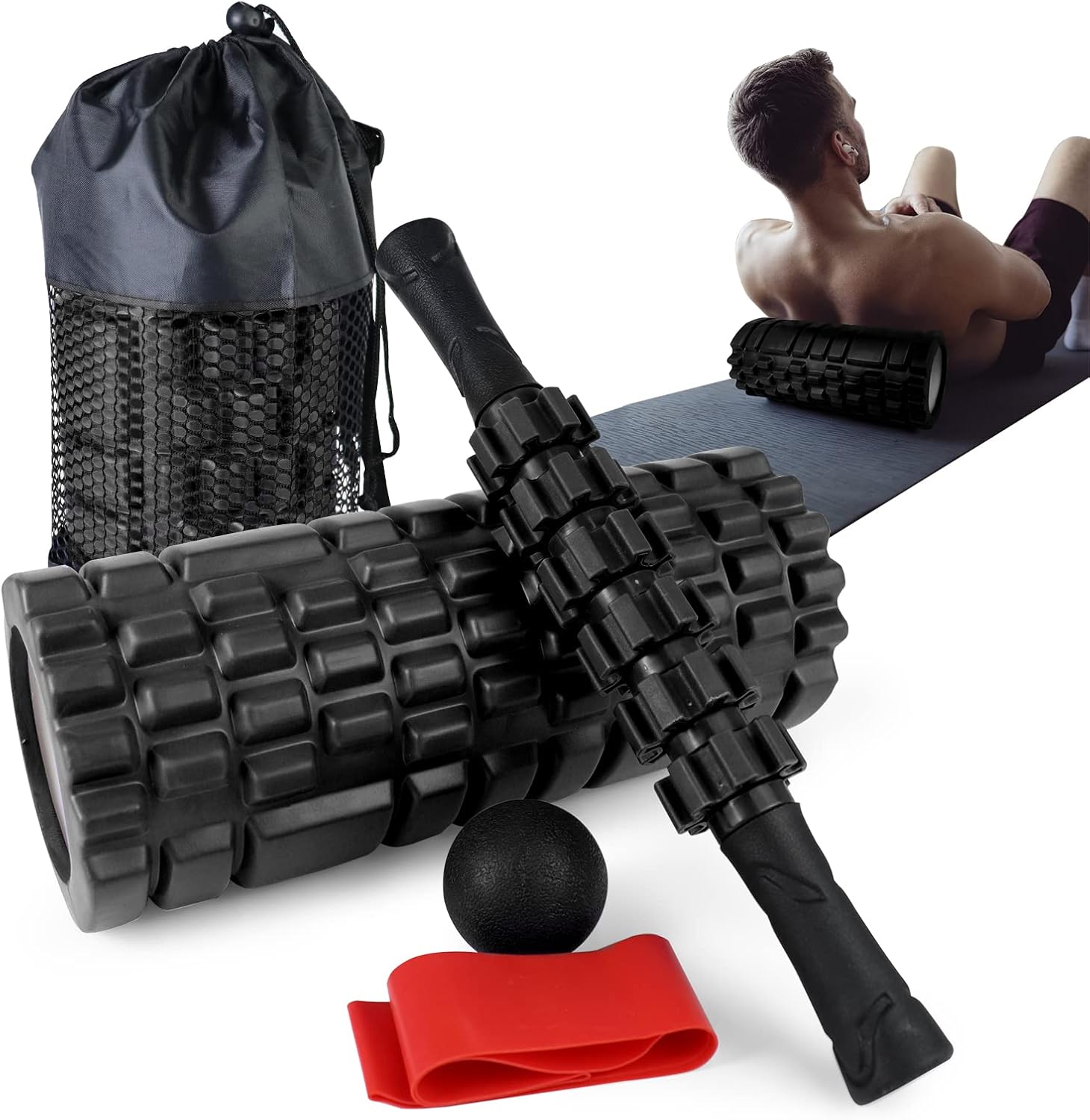 5 in 1 Foam Roller Set for Deep Tissue Muscle Massage Relief