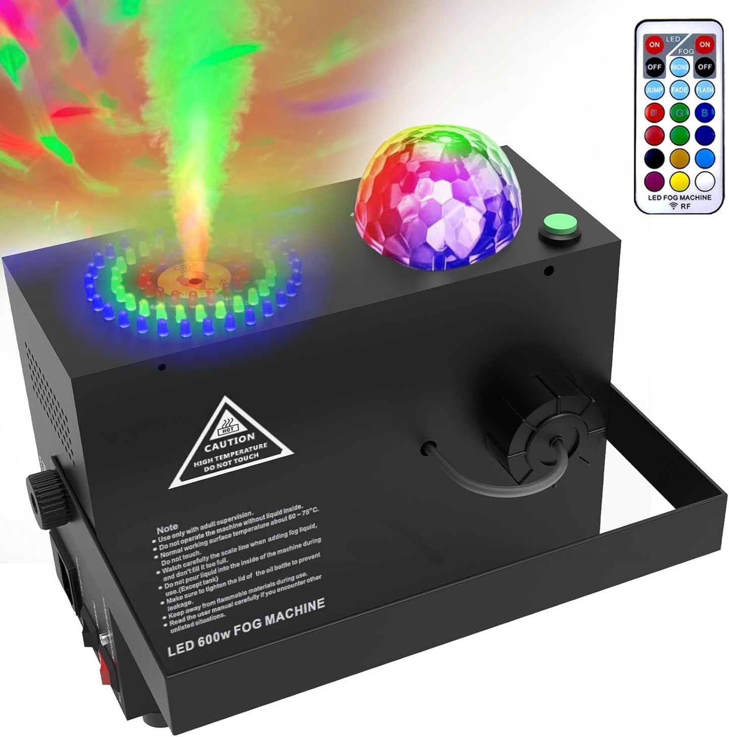 2 in 1 Disco Ball Fog Machine with 72 Lights for Parties