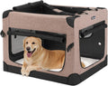 36 in Folding Soft Dog Crate with 5 Mesh Panels - Brown Portable