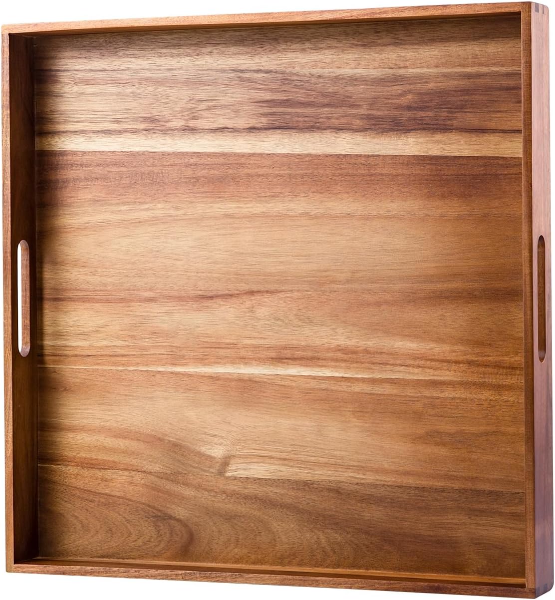Large Square Serving Tray with Handles for Home and Kitchen
