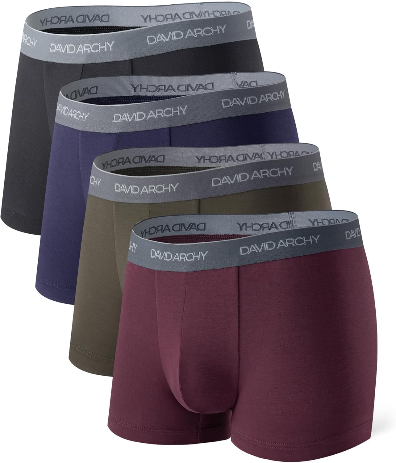 DAVID ARCHY Mens Trunks Underwear Soft Breathable Bamboo Rayon
