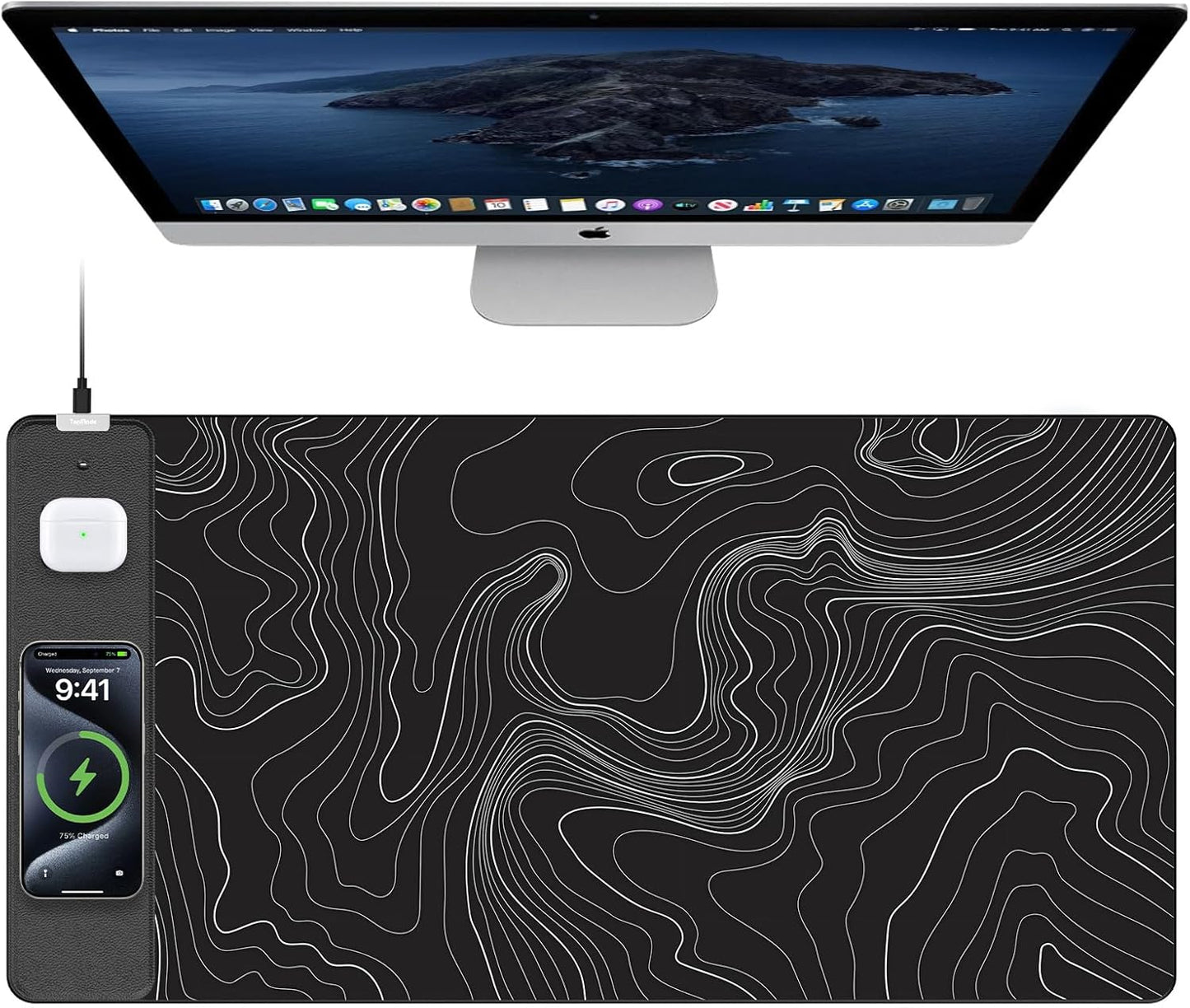 TopMade XXL Large Wireless Charging Mouse Pad for Gaming Desk