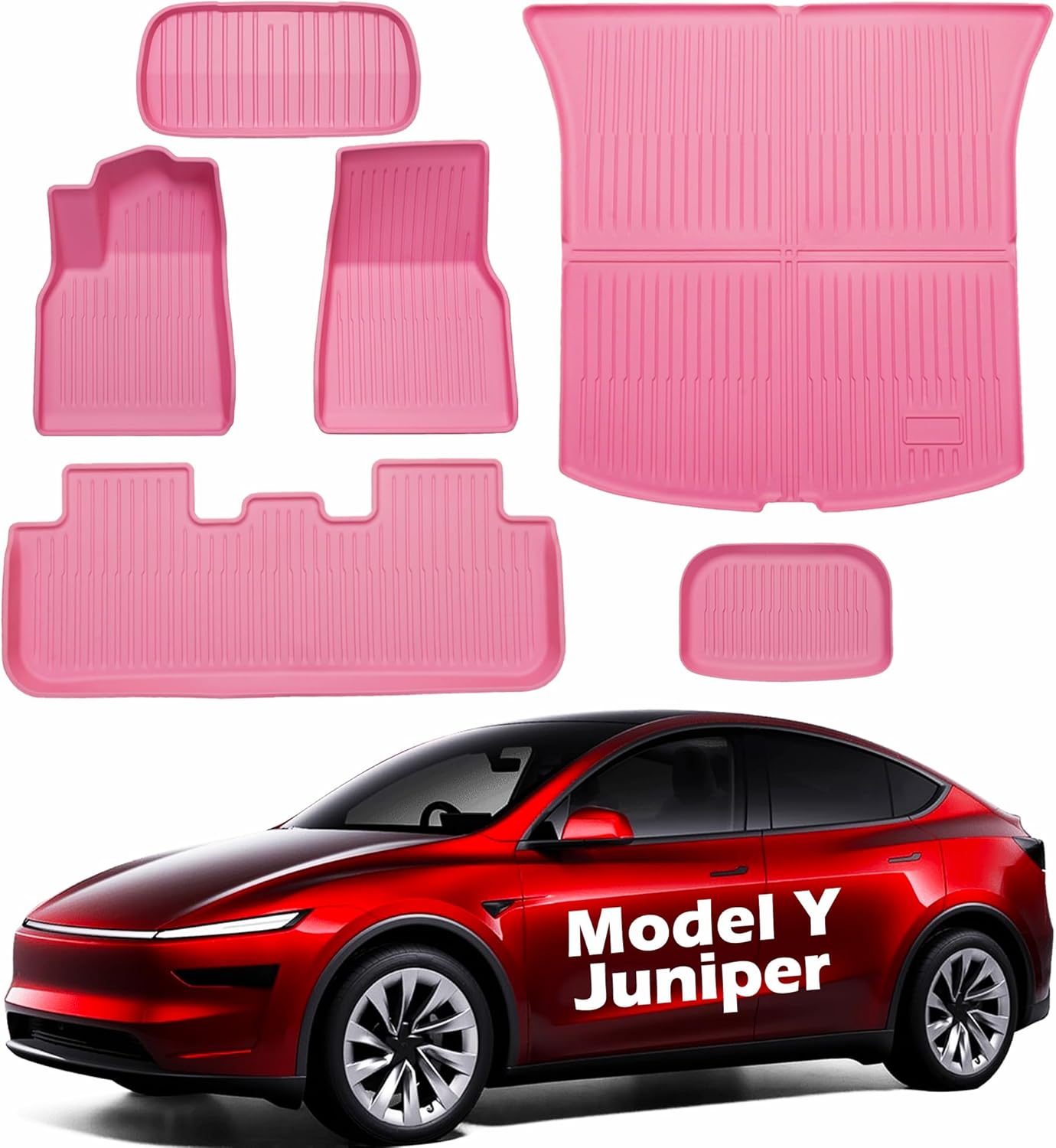 2026 Model Y Juniper Floor Mats Waterproof Pink Car Accessories