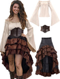 Verceco Pirate Costume Women Outfit for Halloween Parties
