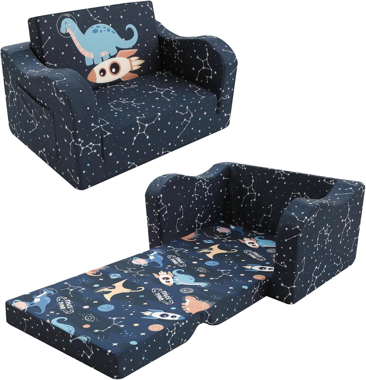 MeMoreCool Folding Kids Couch: 2-in-1 Toddler Sofa Bed