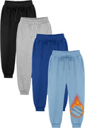 Resinta 4 Pack Boys' Athletic Sweatpants Fleece Jogger Sweatpants