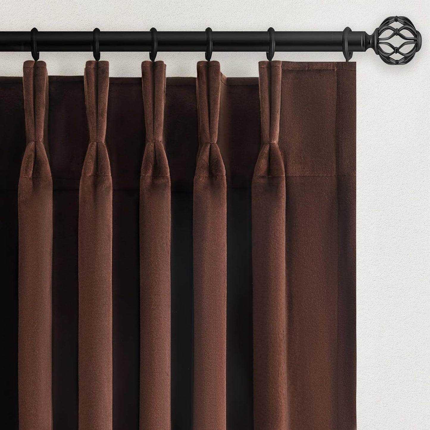 Luxurious Dark Brown Velvet Curtains for Elegant Home Decor
