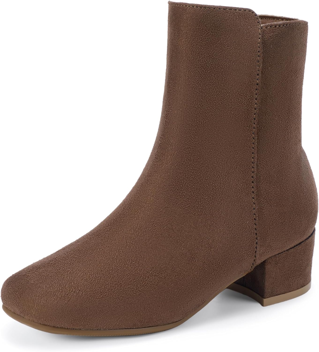 PANDANINJIA Girls Boots Fashion Square-Toe Dress Boots Low Heel