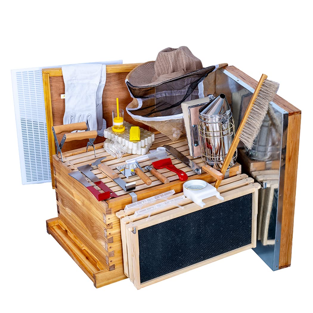 Beehive Starter Kit with 10-Frame Bee Boxes and Tools Included