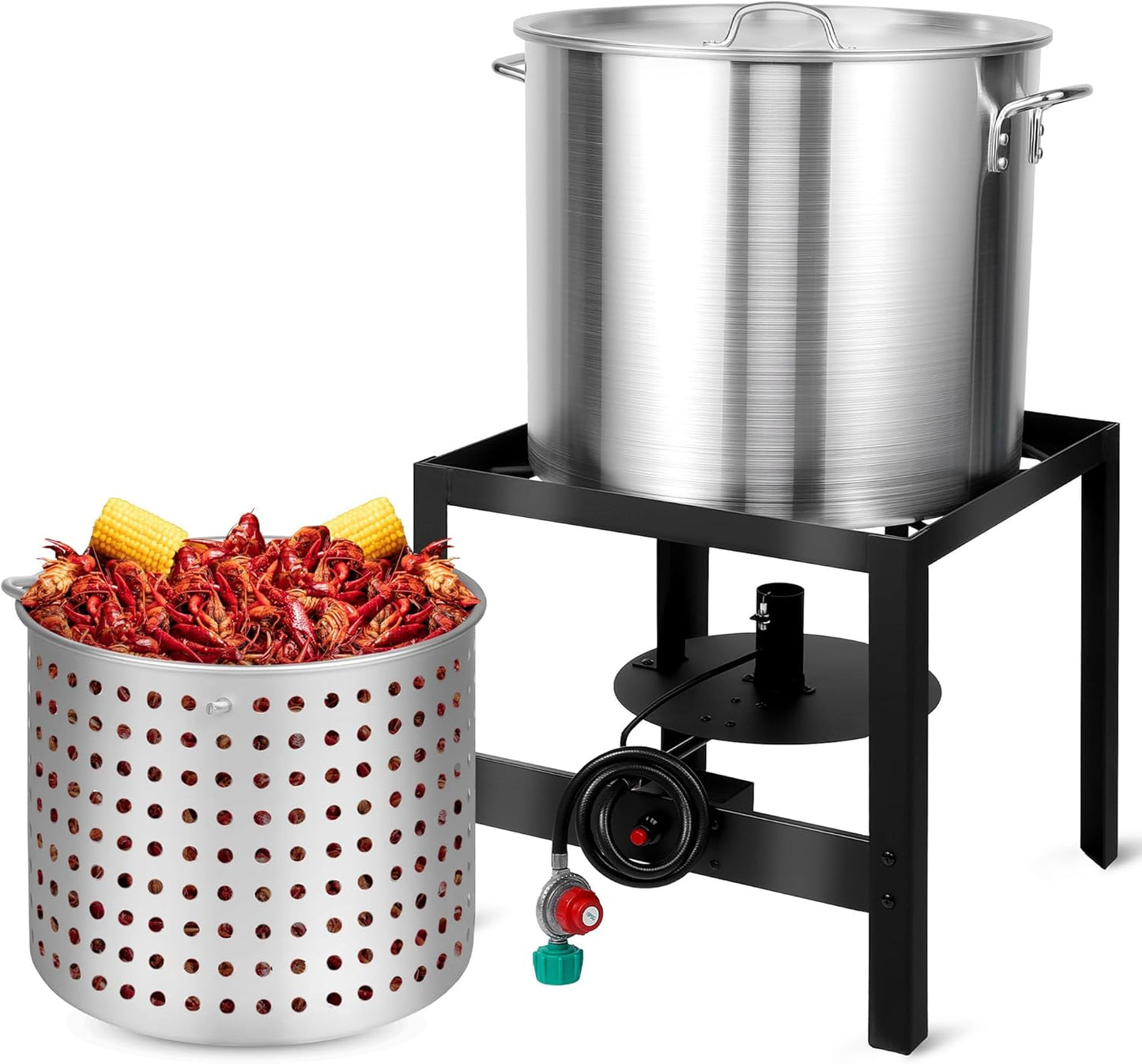 Seafood Boil Kit with Propane Burner and 100QT Pot for Outdoor Use
