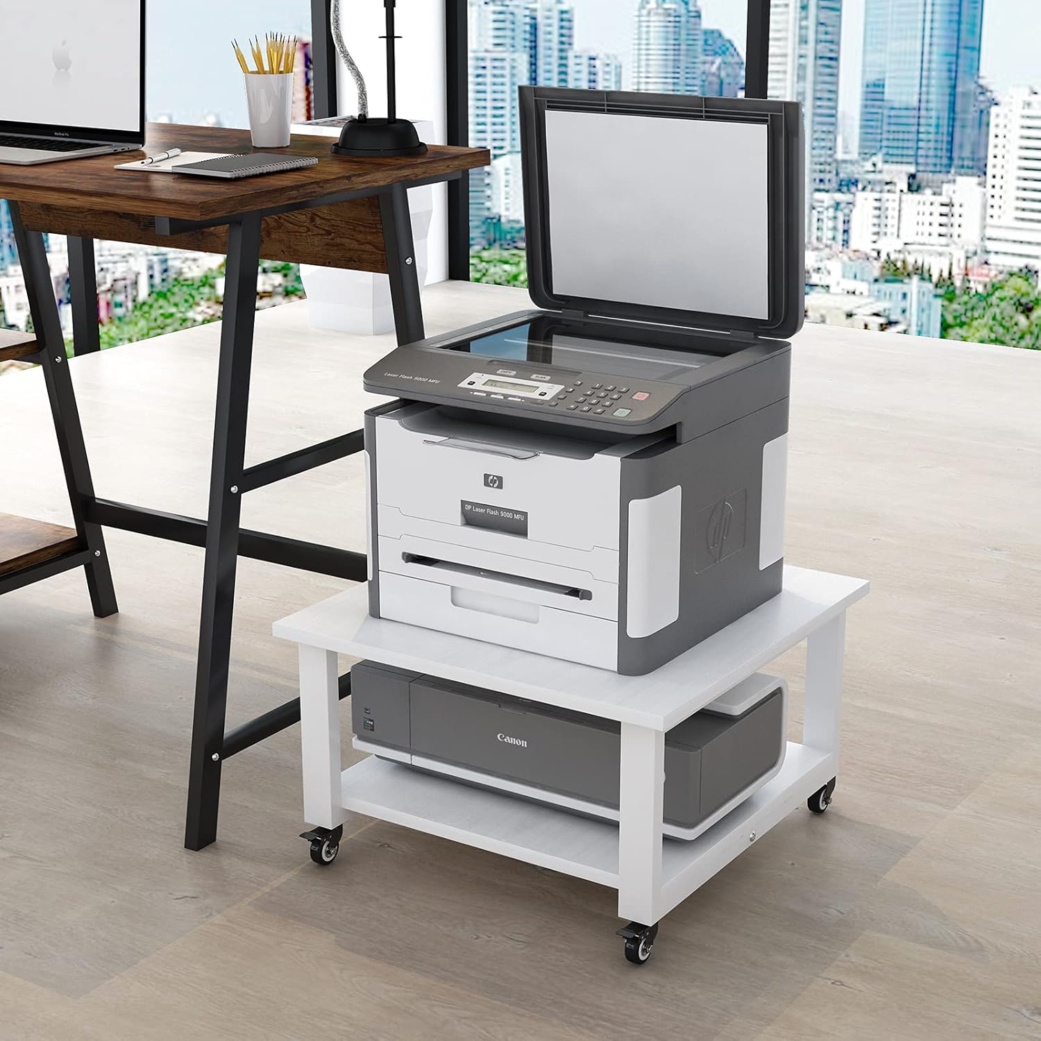 Spacious Printer Stand with Storage Shelf