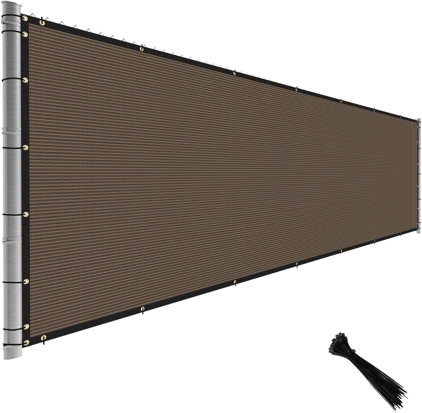 TANG Fence Privacy Screen Brown 4 Feet x 45 Feet Outdoor Shade