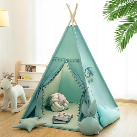 Kids Teepee Tent Set - Spark Imagination! (Jewelry Blue)