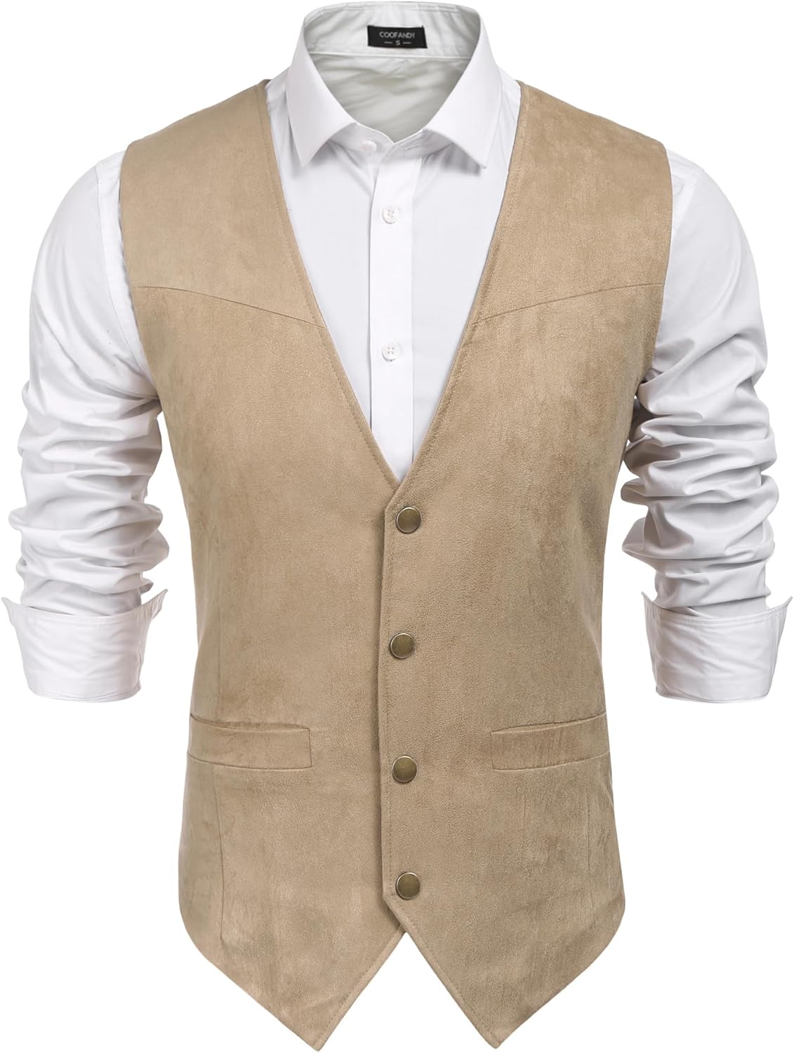 Men's Suede Leather Vest for Cowboy Western Style Outfits