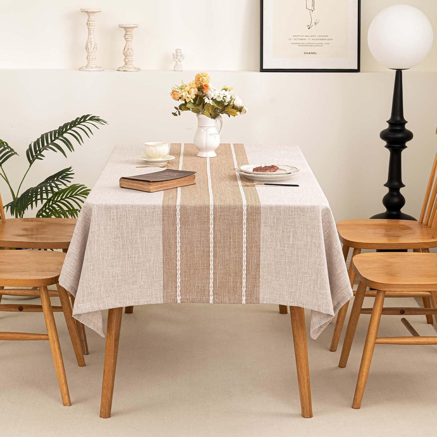 Rustic Farmhouse Table Cloth for Indoor Outdoor Dining Tables