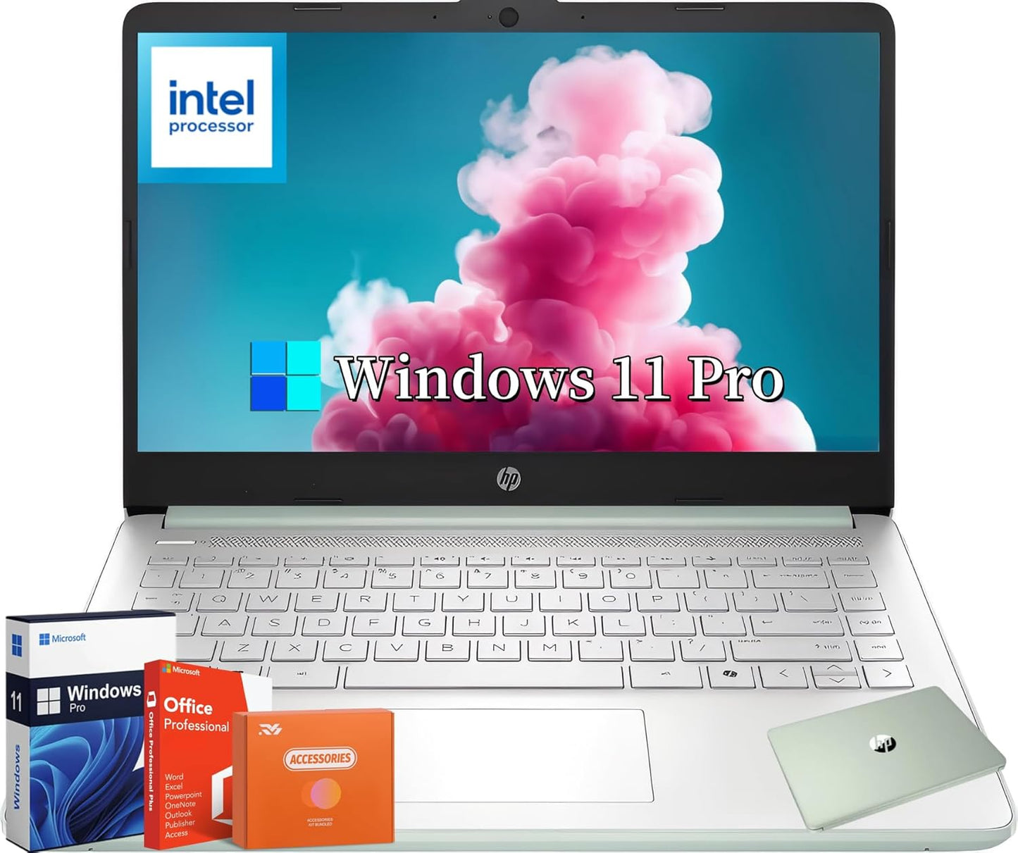 HP 14 Laptop for Students with Office License & Windows 11 Pro