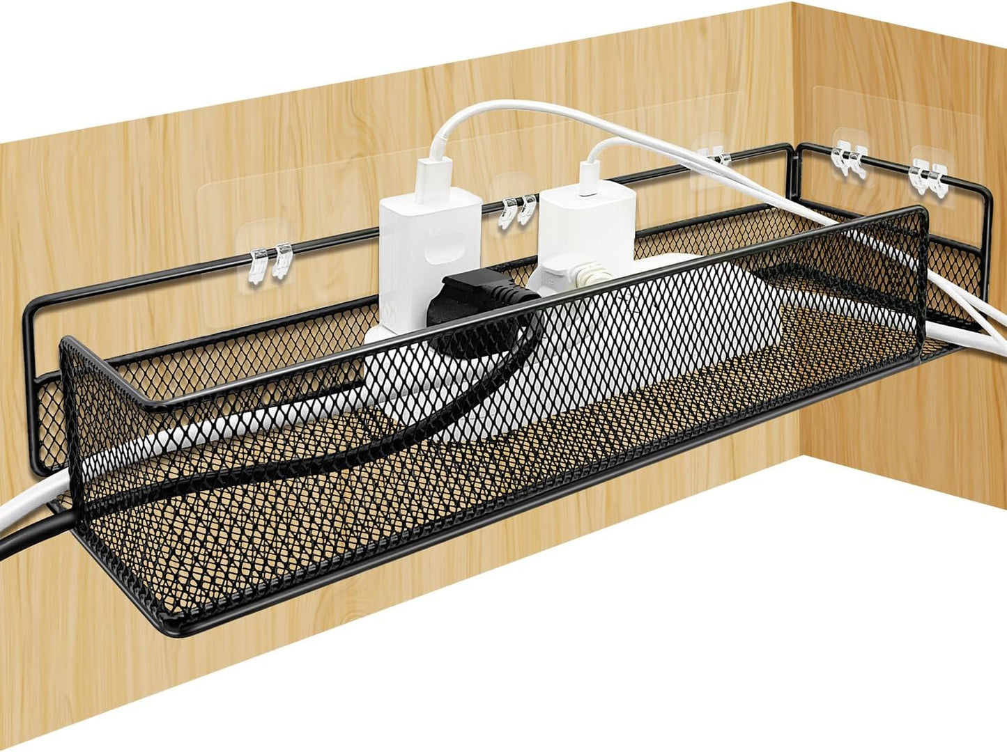 Minimalist Wire Organizer for Desks | No Damage, Easy Setup