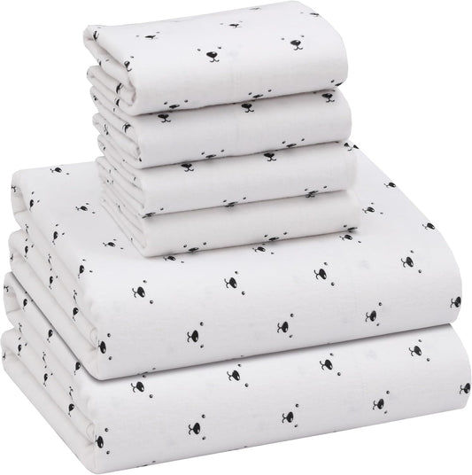 RUVANTI Flannel Sheets King Size Set - 100% Cotton Comfort