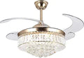 42 in Ceiling Fan with Lights and Remote - Retractable Crystal