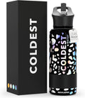 Coldest Insulated Water Bottle with Straw Lid - Moonlight Leopard 32