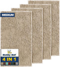 Muddy Mat 4-Piece Beige Medium 30ftin x 19ftin - Highly Absorbent