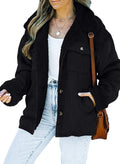 Corduroy Sherpa Jacket for Women - Cozy Button-Down Winter Coat Casual