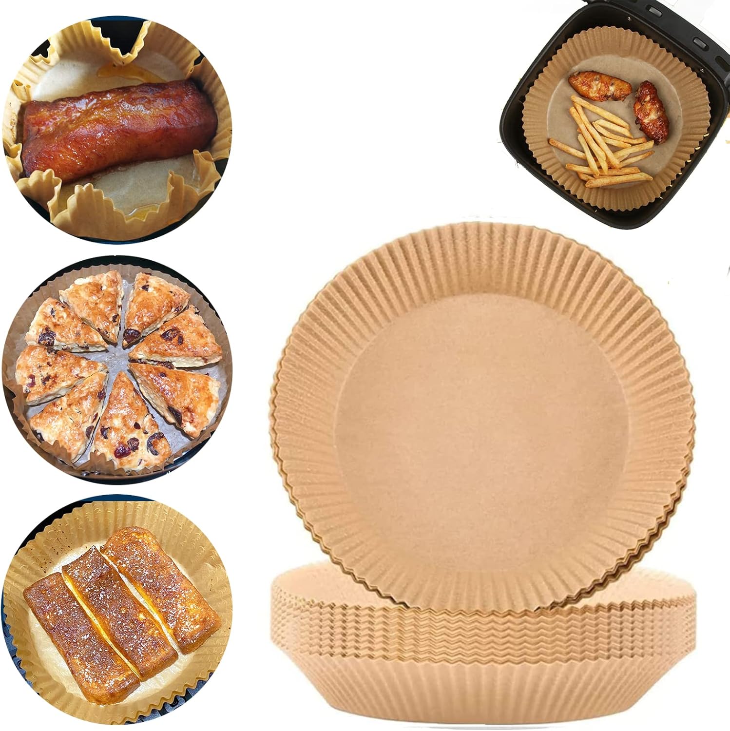 50PCS Non-Stick Round Liners for Mess-Free Cooking