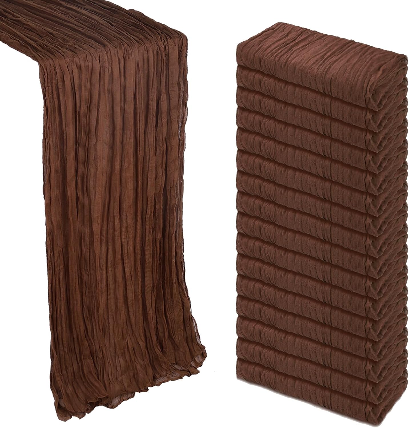 16 Pack Brown Cheesecloth Table Runner for Elegant Decor