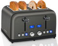 SEEDEEM Toaster 4 Slice Digital Stainless Toaster - Dual Control, LCD