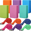 Junkin 12 Pcs Yoga Blocks with Strap Set - Stable Support