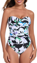 Tummy Control One Piece Swimsuit Bandeau Strapless (Style FM7N)