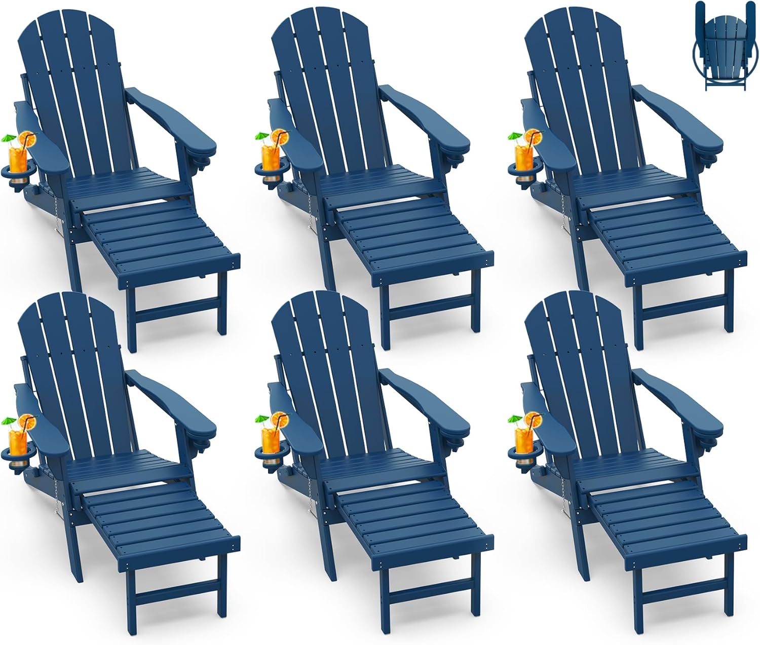 GreenVines Adirondack Chairs with Ottoman for Outdoor Relaxation