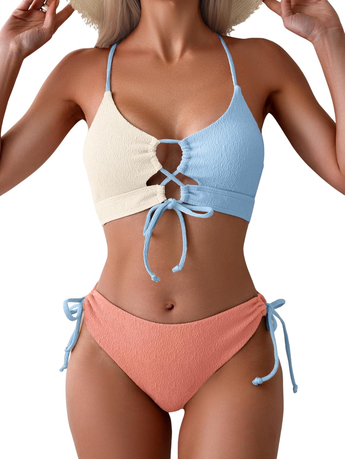 B2prity Women's Sexy Bikini Set with Lace Up and Tie Side Design